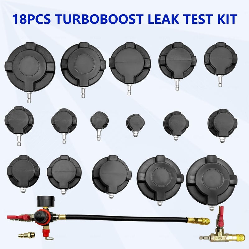 ZKTOOL 19PC Turbo System Leakage Tester Kit, Turbo Boost Leak Tester Set with 8 Pairs of Stepped Adapters 1-1/4” to 4-3/8", Turbo Pressure Leakage Tester for Cooling Emissions Exhaust Pipes - Image 2